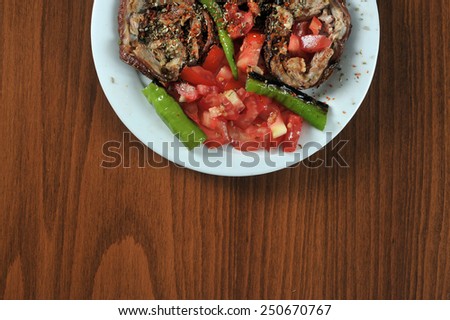 Turkish Kokorec - lamb intestine food portion