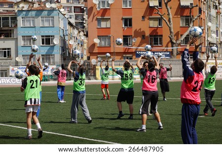 ISTANBUL, TURKEY - JULY  23:  Students studying courses in Football  on July  23, 2006 in Istanbul, Turkey.