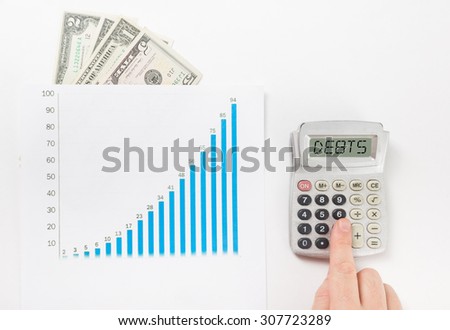 Costs - Businessman counting losses and profit working with statistics, analyzing financial results