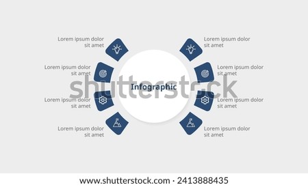 Strategic Success Blueprint: Dive into Startup Project Development with a Sleek Ring-Pie Infographic, Unveiling the Eight Key Phases. Modern Flat Vector Illustration for Dynamic Data Visualization!