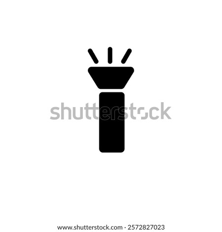 Flashlight icon simple vector, black filled, device icon. Simple and minimalist vector icon