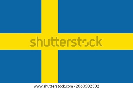 National flag of Sweden original size and colors vector illustration, Sveriges flagga with yellow Nordic cross, Swedish flag ストックフォト © 