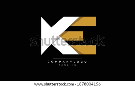 KE icon monogram letter text alphabet logo design Stok fotoğraf © 