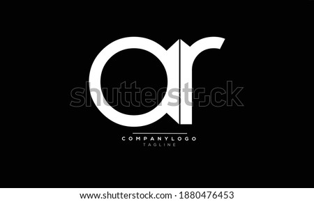 AR icon monogram letter text alphabet logo design