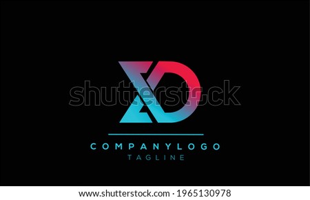 XD initials monogram letter text alphabet logo design	