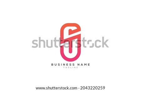 SU initials monogram letter text alphabet logo design Stok fotoğraf © 