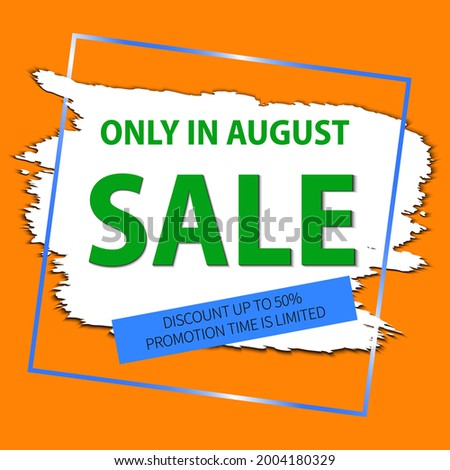 Promotional banner for the sale in August. Vector design for the decoration of promotional materials for the August sale. Colors of the flag of India.
