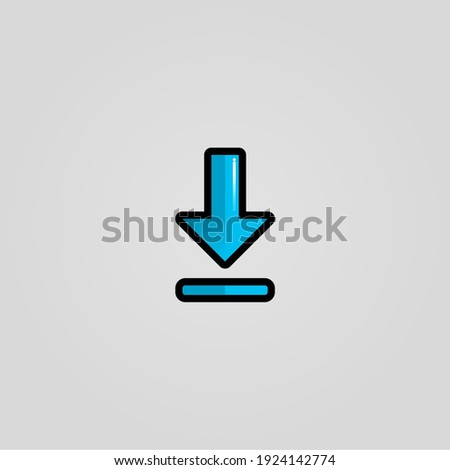 Vector illustration of downloading icon