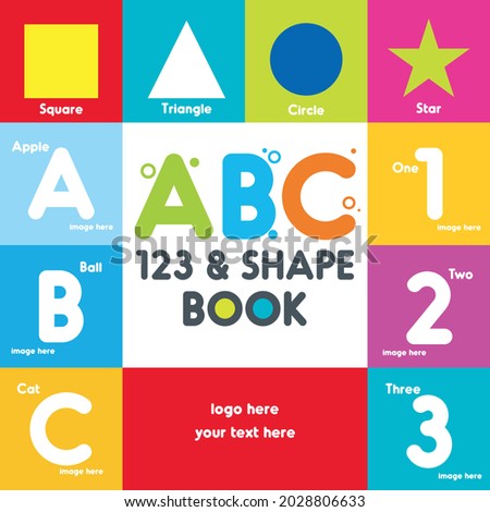 ABC book cover, Alphabet cover, kids abc cover, book for kids, first ABC cover, Board book title, children design, kids title, ABC book, My first Letter, first letter