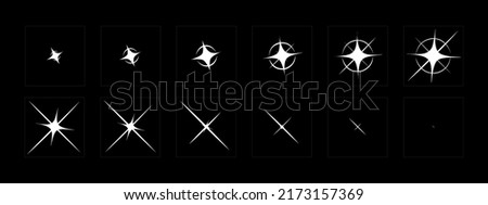 Shine Vector animation. Shine VFX sprite sheet for video game, cartoon, Animation and motion design. 2D Classic Shine light FX. Foto stock © 