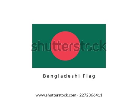 Bangladesh Flag. Red and Green Bangladeshi Flat illustration on a white background.