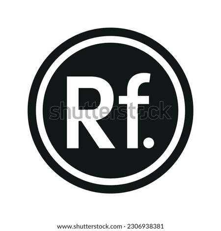 Maldivian Rufiyaa icon. Flat black and white currency coin. Money Rufiyaa  symbol. Vector isolated on white background.