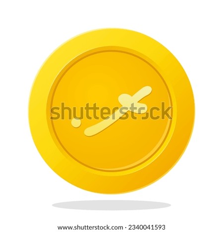 Gold coin with Maldivian Rufiyaa sign. Maldives Currency symbol. Financial items.