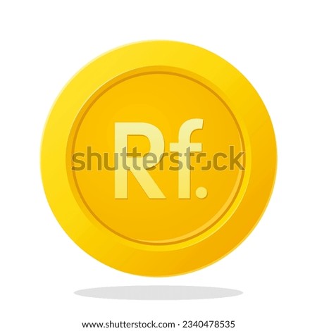Gold coin with Rufiyaa sign. Maldives Currency symbol. Financial items.