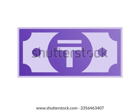 Banknote with Kazakhstani Tenge Sign. Kazakhstan money symbol. Payment, Saving, finance, Business concept. Flat vector currency illustration.