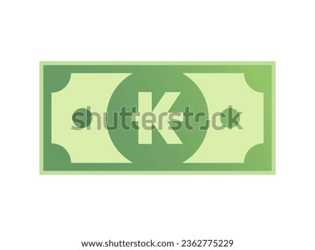 Banknote with Laotian Kip Sign. Laos money symbol. Payment, Saving, finance, Business concept. Flat vector currency illustration.