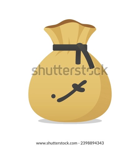 Moneybag with Maldive Rufiyaa sign. Cash, interest rate, business and financial item. Flat style vector finance symbol.