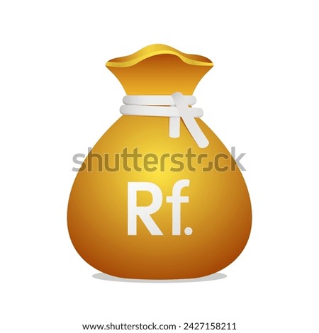 Golden money bag with maldives rufiyaa sign. Cash money, business and finance 3D element object.