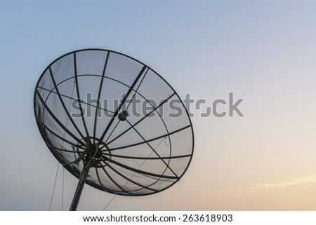 Satellite dish sky sunset communication technology network