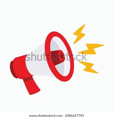 Megaphone for attention simple vector illustration