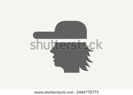 Illustration vector graphic of man with hat silhouette. Good for logo, symbol or icon