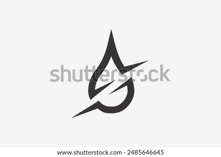 Illustration vector graphic of drop water cut slash. Good for logo