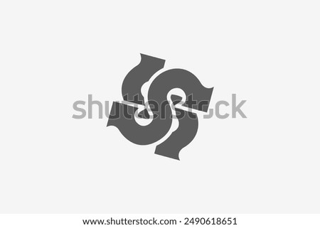 Illustration vector graphic of double letter S arrow bold. Good for logo
