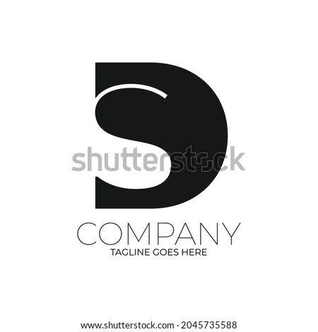 SD letter logo- SD letter logo template vector black and white