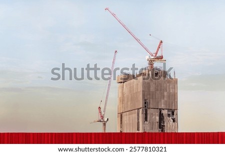 Similar – Image, Stock Photo Crane behind scaffolding