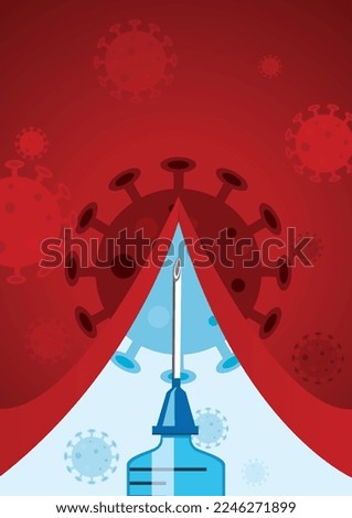 Vaccine Covid Poster and Virus Element