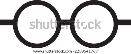 Black round glasses Icon Simple Vector