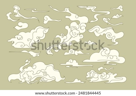 Swirling, flowy smoke, cloud, illustration vector dreamy set freestyle, texture, symbol, handwriting, ink, eastern, dragon pack bundle, swirl, asian, asia, vietnamese, southeast, mystery, powerful	
