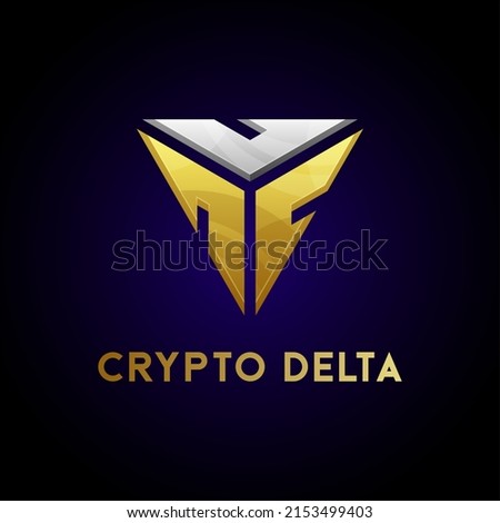 Crypto token delta or shield vector logo design