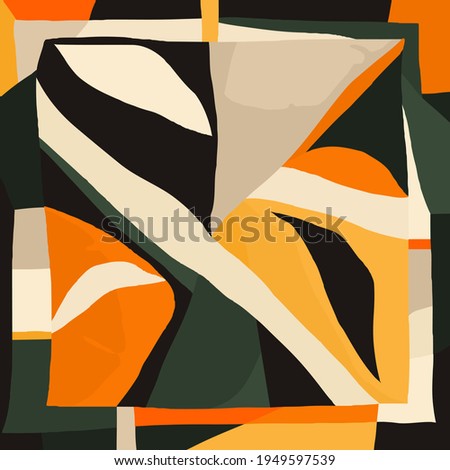 Silk scarf modern design. Abstract style illustration. Fashionable vector template for your design.