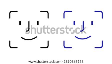 face id icon. Facial recognition system signs on white background.Vector.10EPS