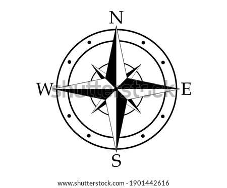 Compass icon vector on white background.10Eps
