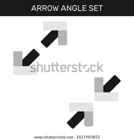 arrow angle contract expand direction navigation pointer icon logo set