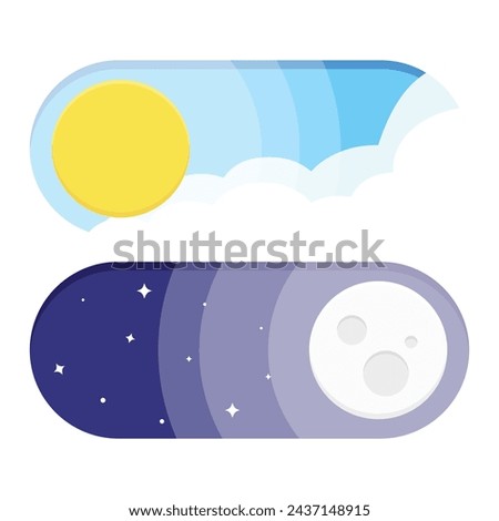 Day and Night mode switch isolated on white background. light or dark mode switcher, vector illustration
