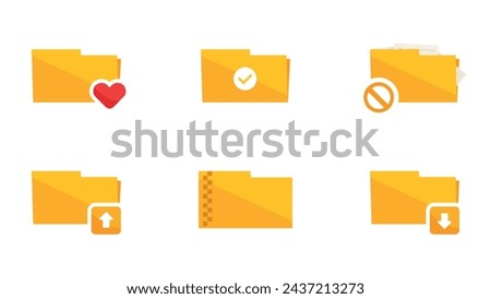 Set of folder icons. vector illustration