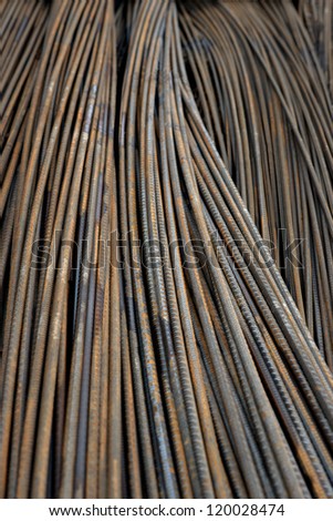 Background with bunch of rusty metal bars
