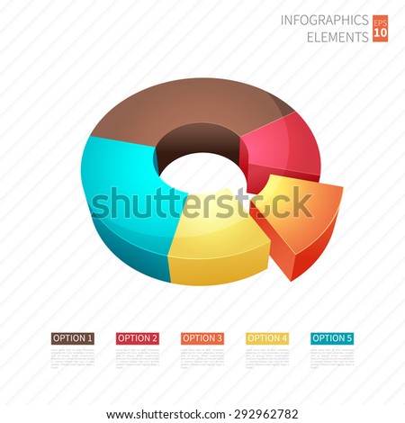 Vector circle infographic. Abstract background. Segmented and multicolored pie charts.