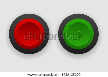 Red and green button vector isolated white background. Foto d'archivio © 