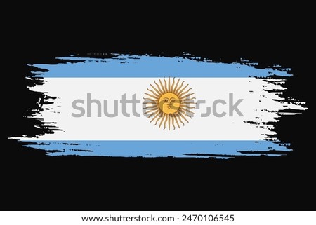 Argentina Flag. Grunge Flag Texture Vector Illustration.