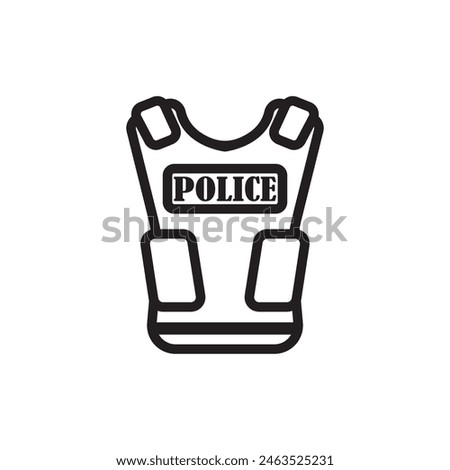 Bulletproof Police icon flat design vector