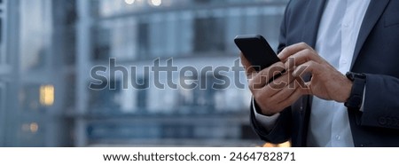 Similar – Image, Stock Photo Businessman is touching a search on a virtual screen.Searching information network concept with copy space. internet search page computer touch screen.