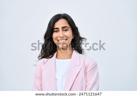 Similar – Image, Stock Photo Portrait of gorgeous active sporty young woman practicing breathing exercises in yoga studio. Healthy active lifestyle, working out indoors in gym