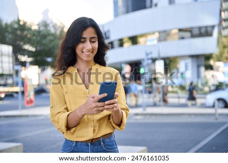 Similar – Image, Stock Photo Young girl looking with a mask by the covid, pollution with the sun in the background, above the city of the Alhambra, Spain. Summer sunset with sunlight.
