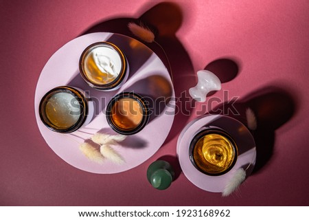 Similar – Image, Stock Photo Skincare bestsellers cosmetics jars