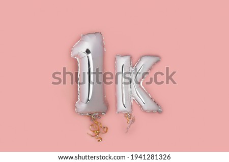 Image, Stock Photo Silver Number Balloons 1K