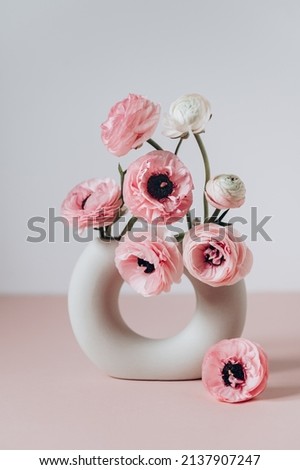 Image, Stock Photo Tender ranunculus flowers